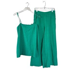 Free People Green Sightseer Linen Set